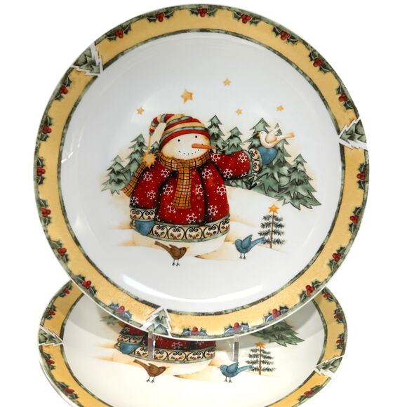 Gibson Snowman Frolic 2003 Designed by Debbie Hron 4-PC Place Setting-Set of 2 - Picture 3 of 6